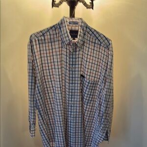 Faconnable Blue and White Casual Button Down Shirt